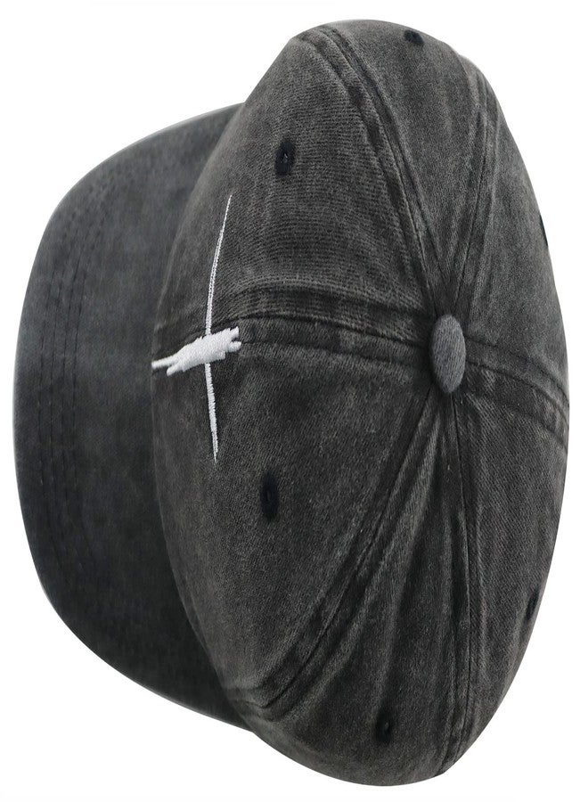 Vxchkerm Christian Gifts for Women Men, Funny Embroidered Jesus Cross Hat, Vintage Adjustable Washed Cotton Faith Baseball Cap, Blessed Gifts for Mom Dad Grandma Grandpa Family Friends Black - Image 5
